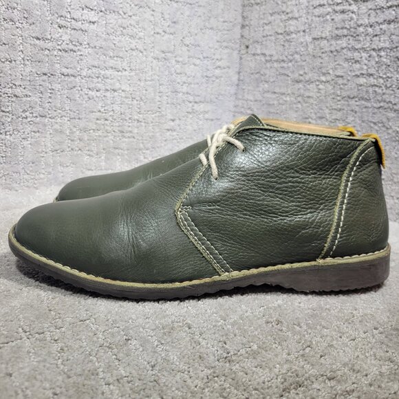 Geox Zal Men's Size EU 44 US 11 Olive Green Leather Lace up Ankle Boots - Picture 4 of 11